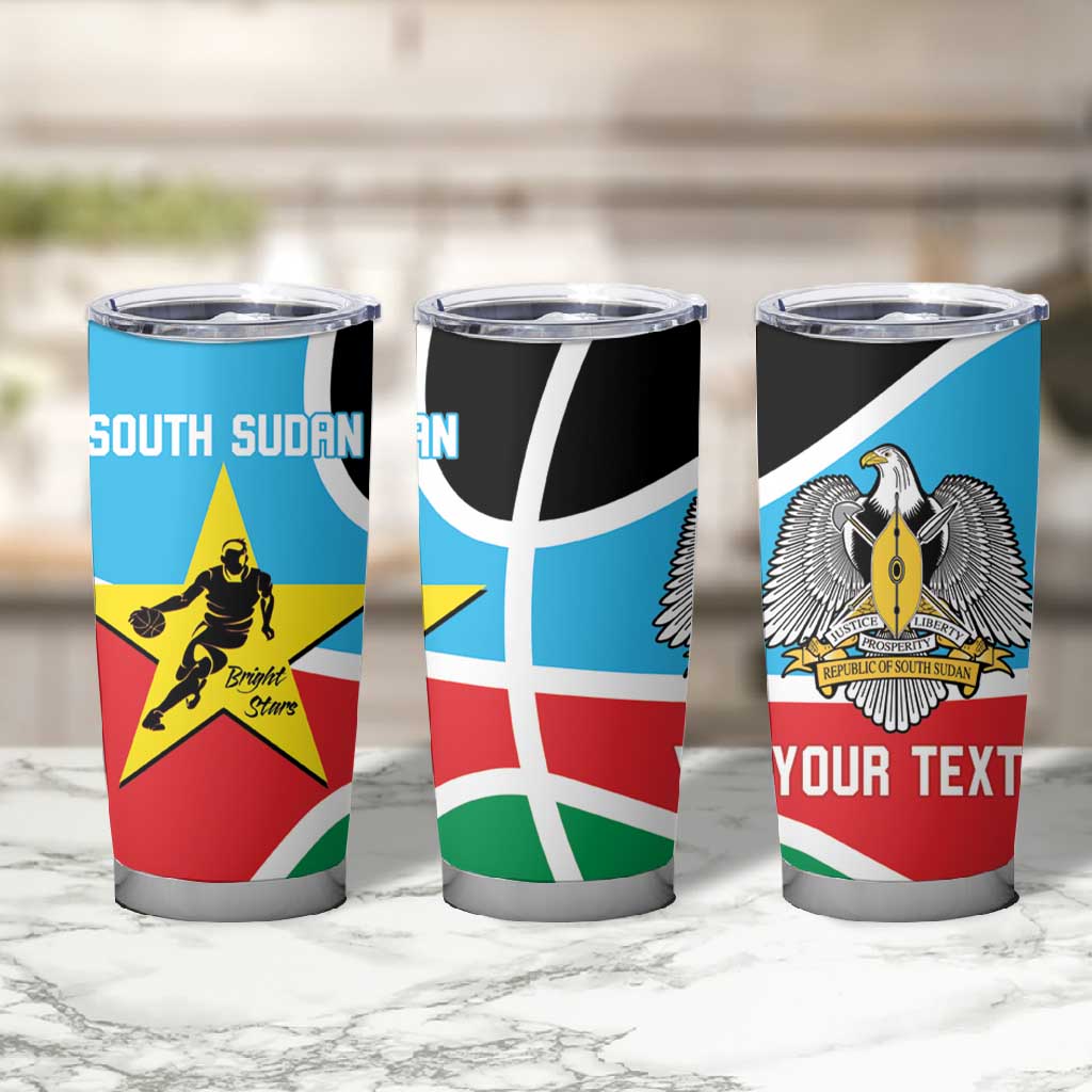 Afro Basketball Custom South Sudan Tumbler Cup Come On Bright Stars LT14