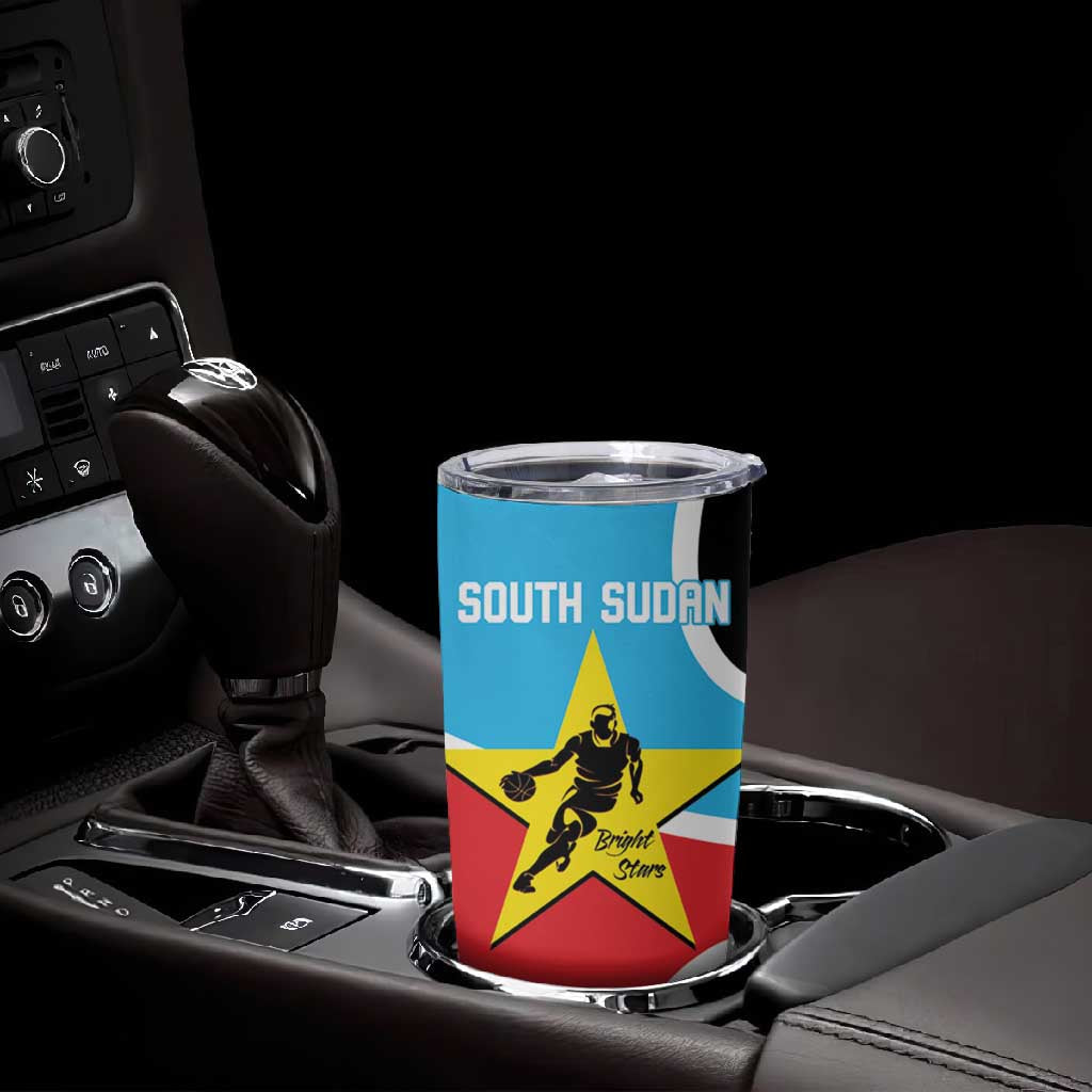 Afro Basketball Custom South Sudan Tumbler Cup Come On Bright Stars LT14
