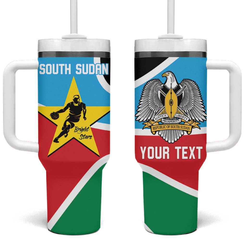 Afro Basketball Custom South Sudan Tumbler With Handle Come On Bright Stars LT14