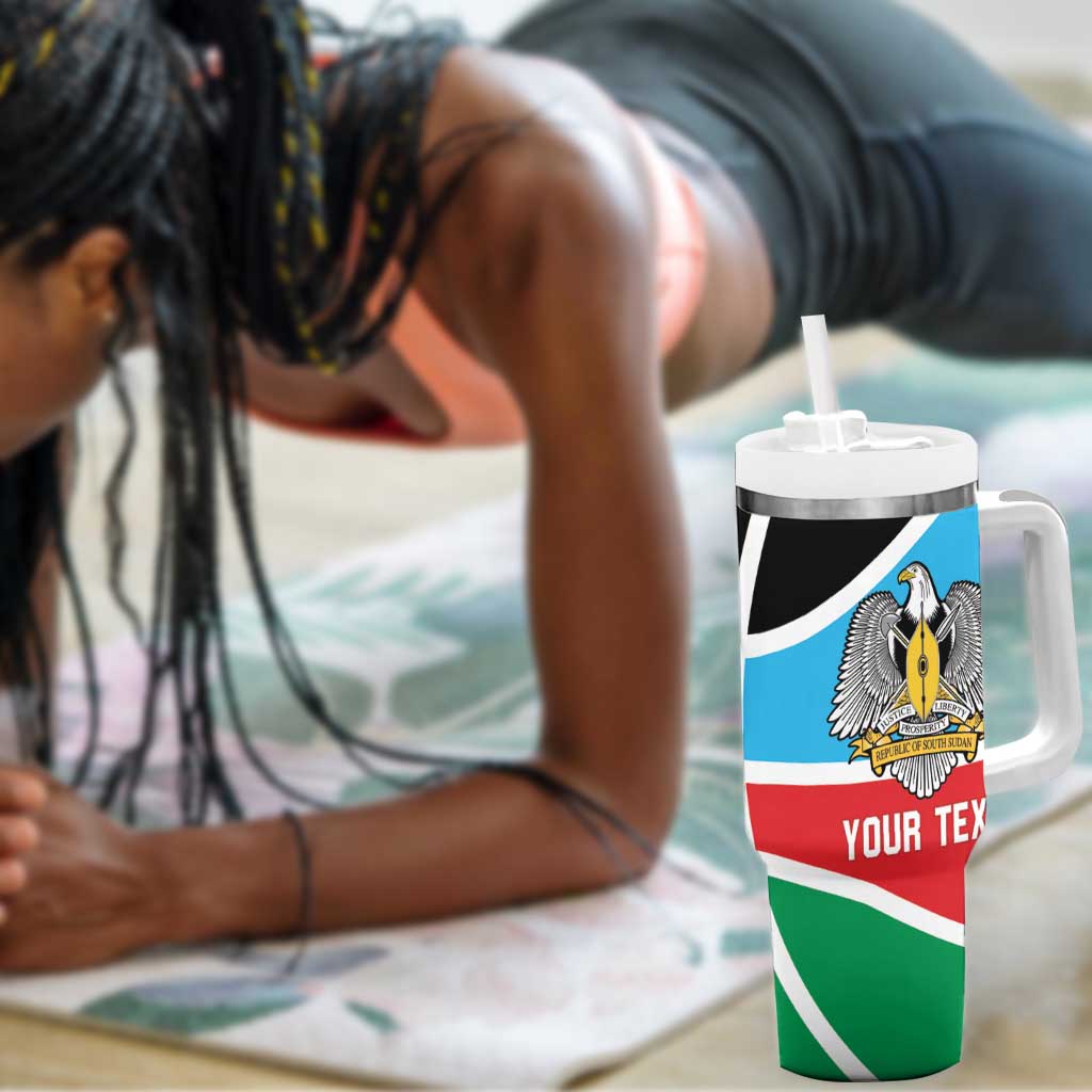 Afro Basketball Custom South Sudan Tumbler With Handle Come On Bright Stars LT14