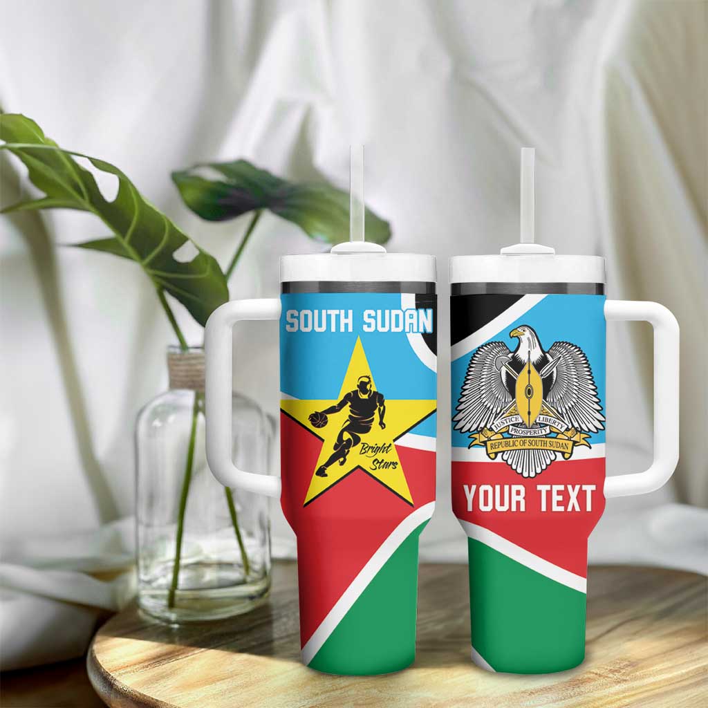 Afro Basketball Custom South Sudan Tumbler With Handle Come On Bright Stars LT14
