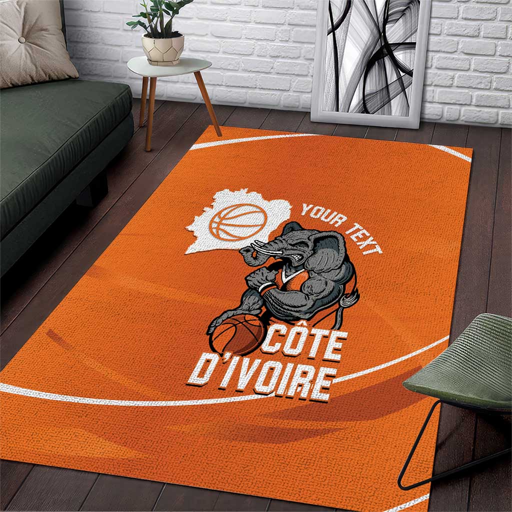Afro Basketball Custom Ivory Coast Area Rug Allez Les Elephants LT14