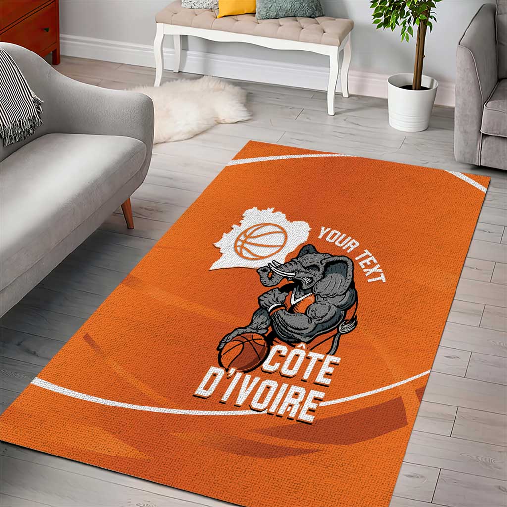 Afro Basketball Custom Ivory Coast Area Rug Allez Les Elephants LT14