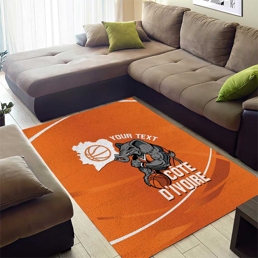 Afro Basketball Custom Ivory Coast Area Rug Allez Les Elephants LT14