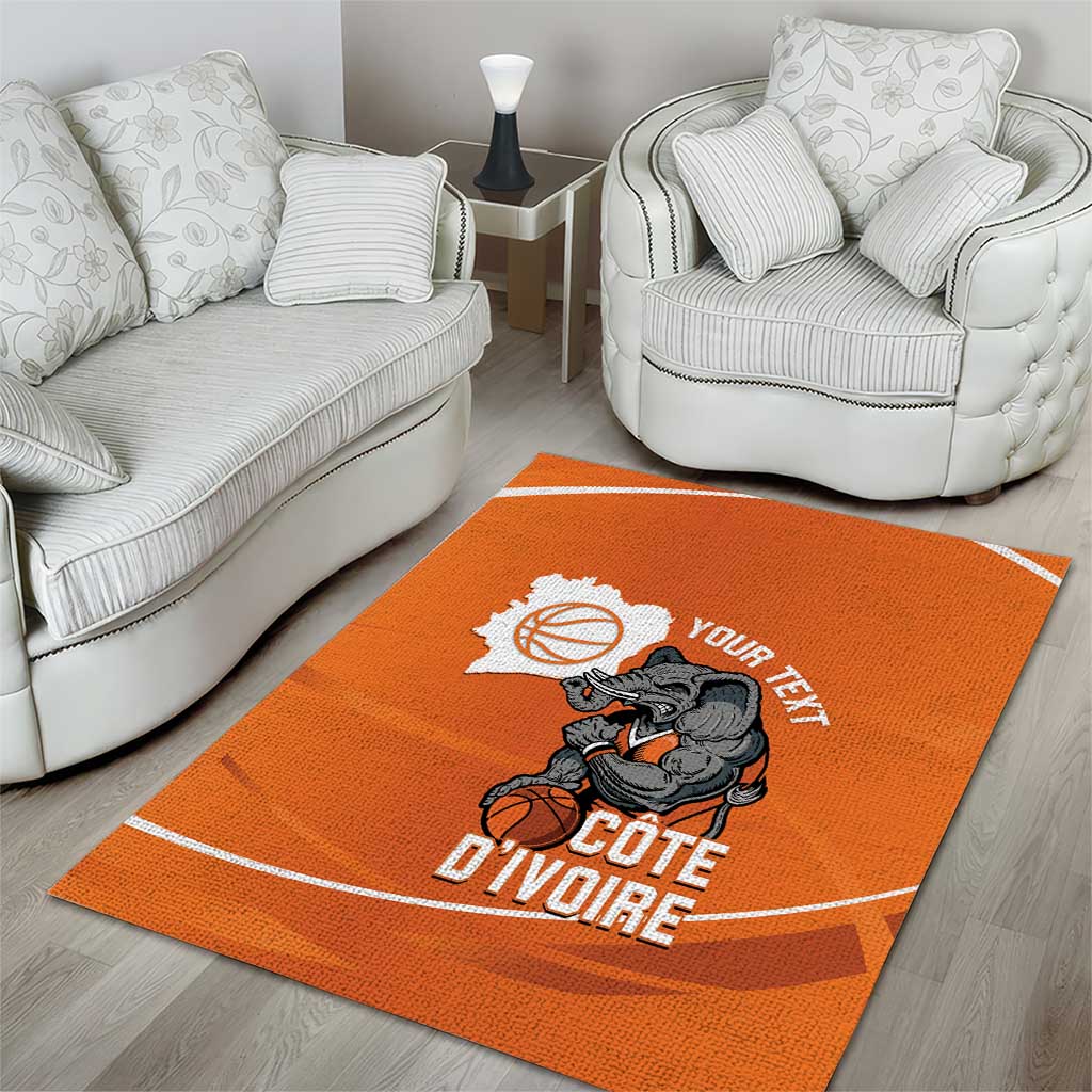 Afro Basketball Custom Ivory Coast Area Rug Allez Les Elephants LT14