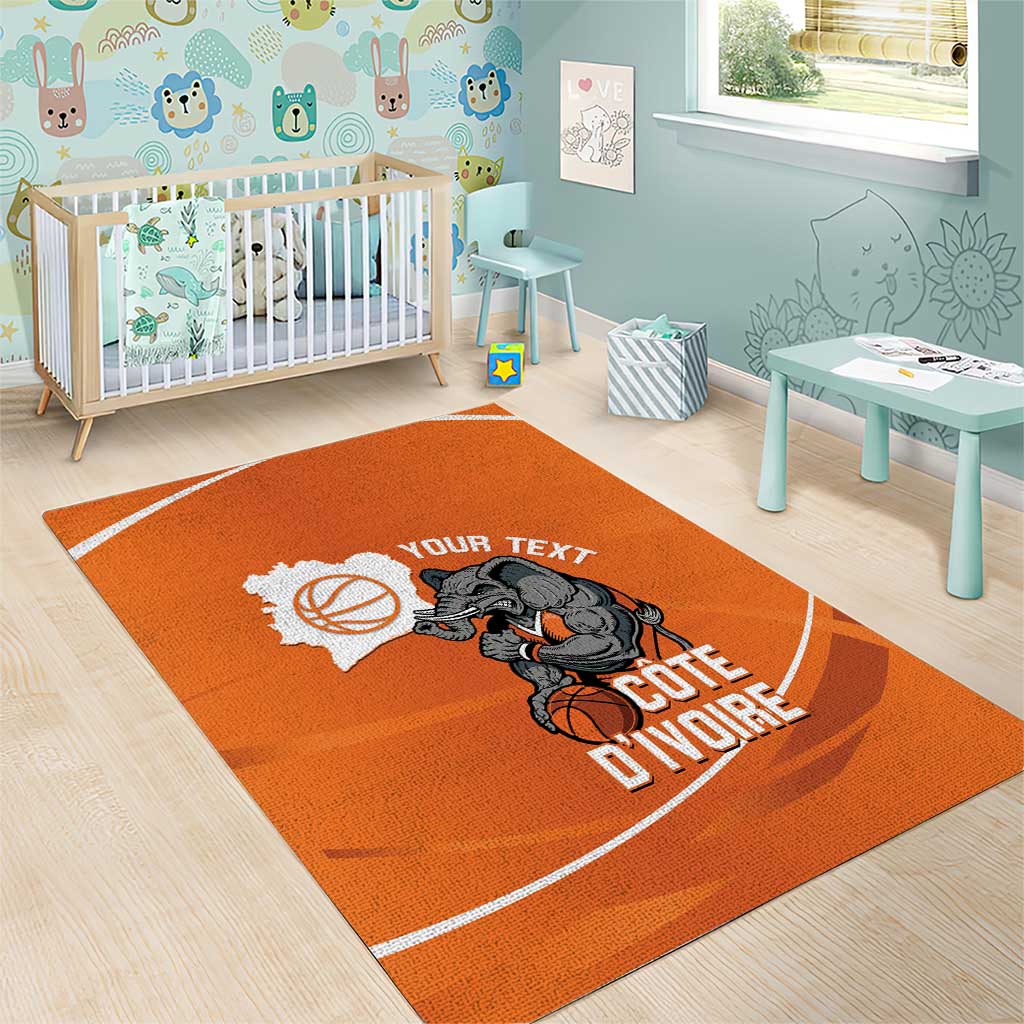 Afro Basketball Custom Ivory Coast Area Rug Allez Les Elephants LT14