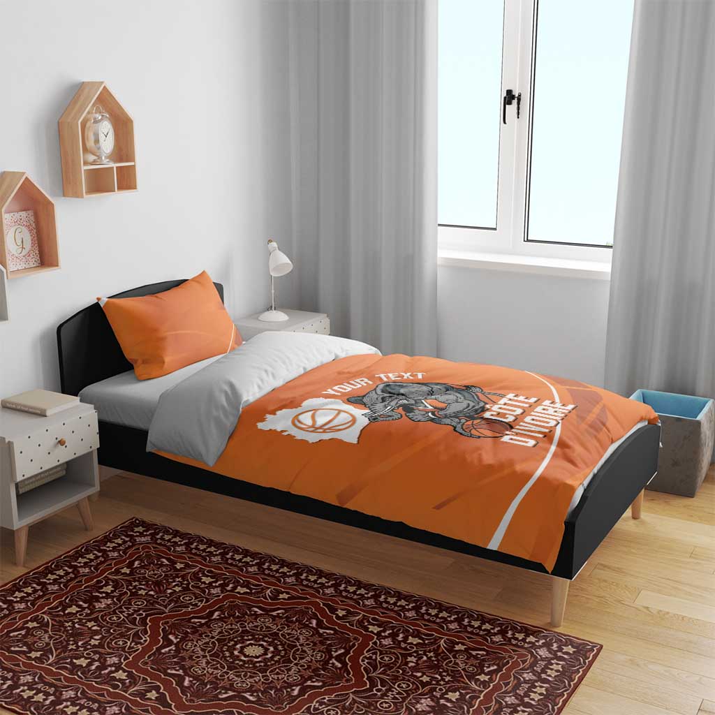 Afro Basketball Custom Ivory Coast Bedding Set Allez Les Elephants LT14