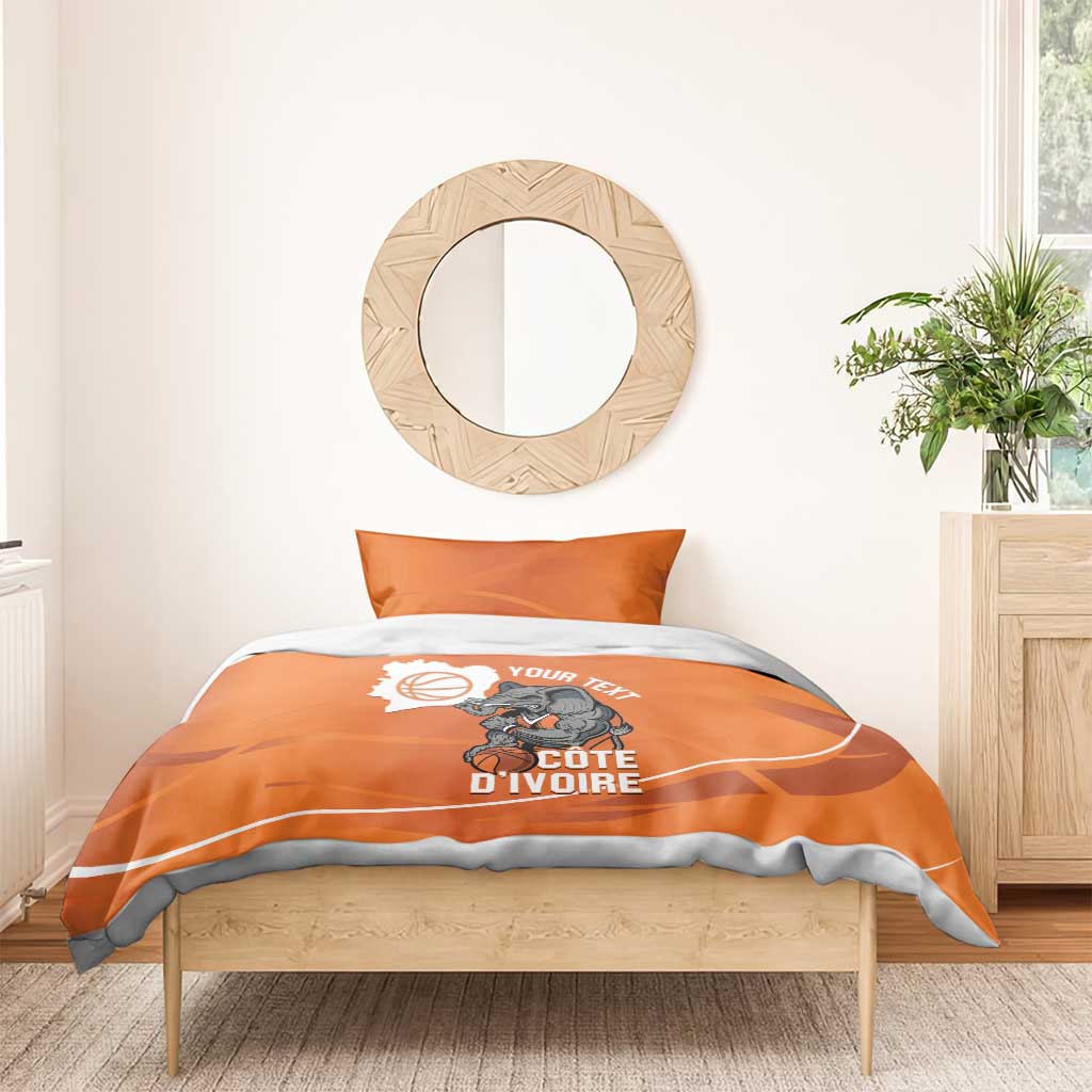 Afro Basketball Custom Ivory Coast Bedding Set Allez Les Elephants LT14