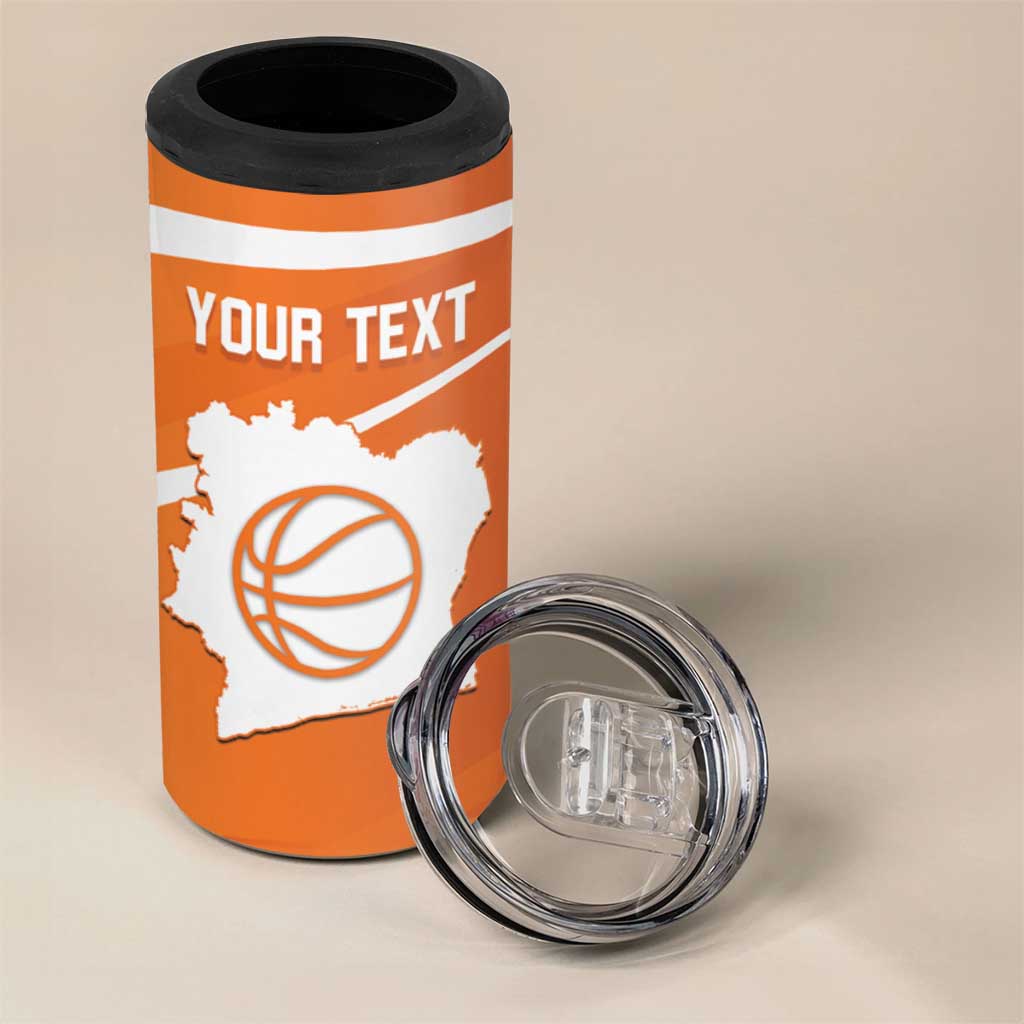Afro Basketball Custom Ivory Coast 4 in 1 Can Cooler Tumbler Allez Les Elephants LT14