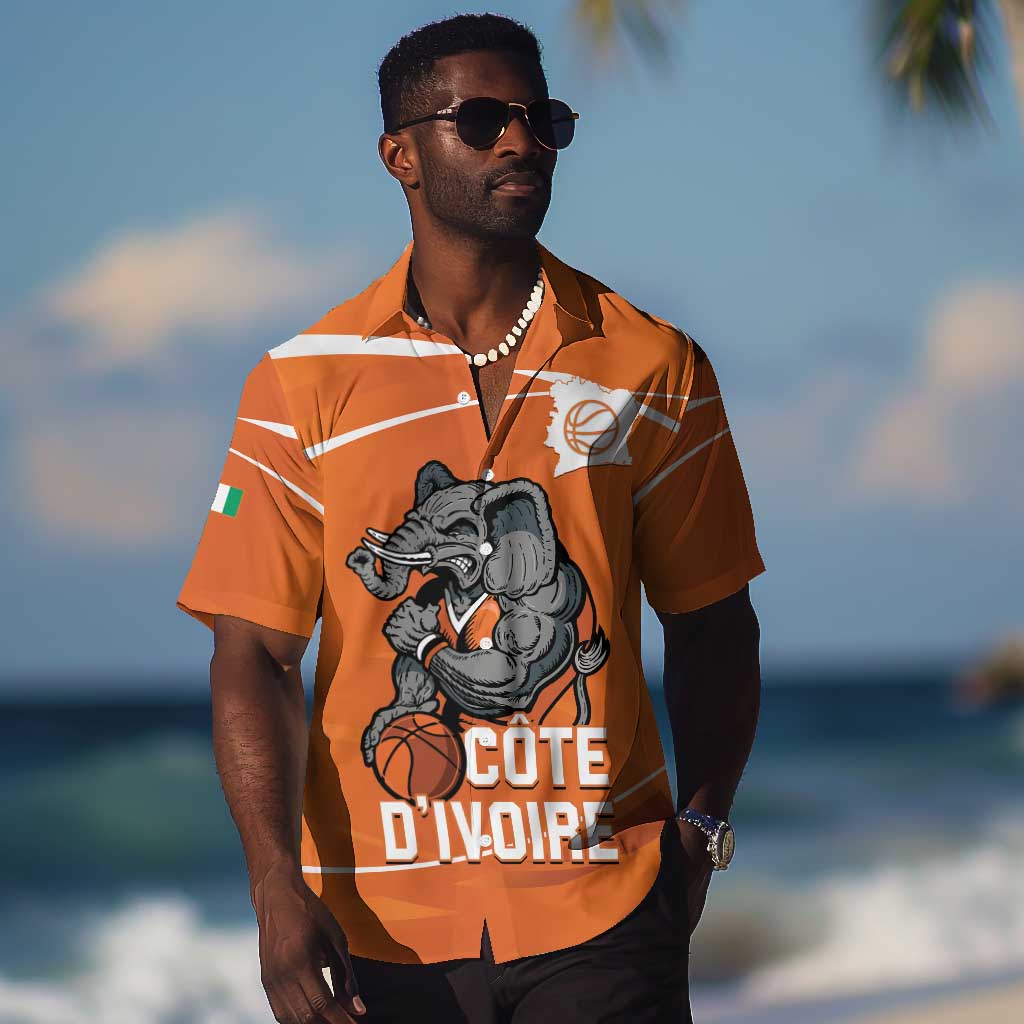 Afro Basketball Custom Ivory Coast Hawaiian Shirt Allez Les Elephants LT14