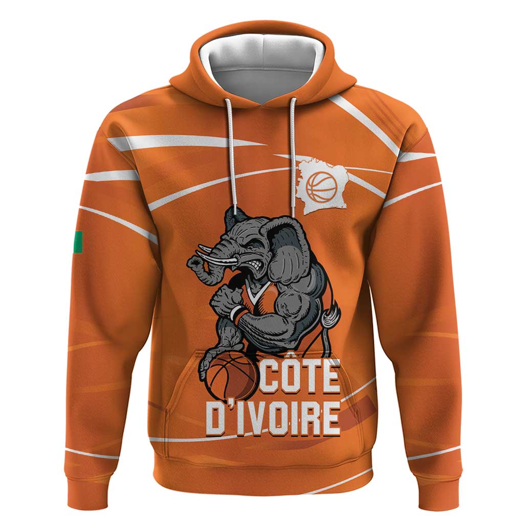 Ivory Coast Basketball Custom Hoodie Allez Les Elephants LT14