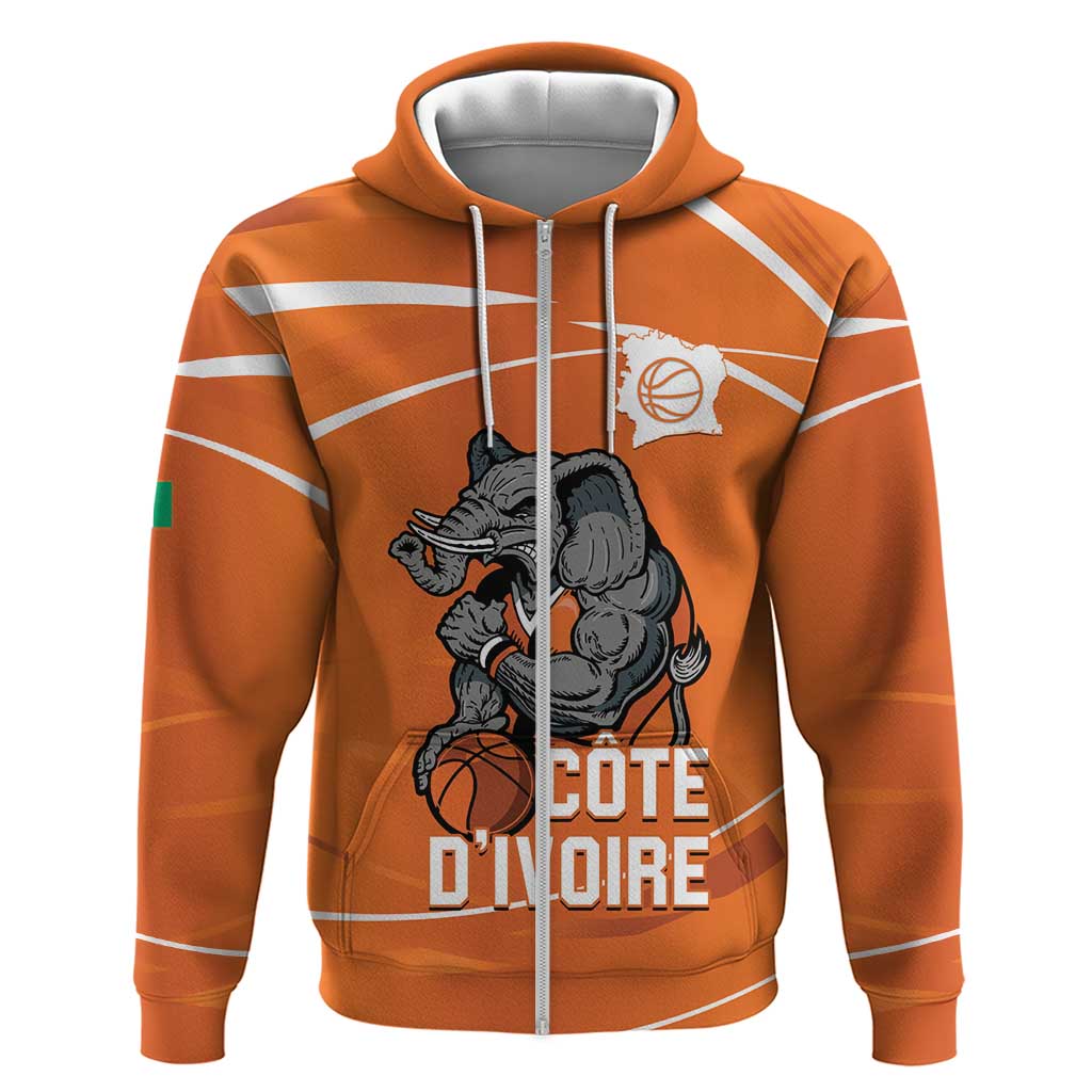 Ivory Coast Basketball Custom Hoodie Allez Les Elephants LT14