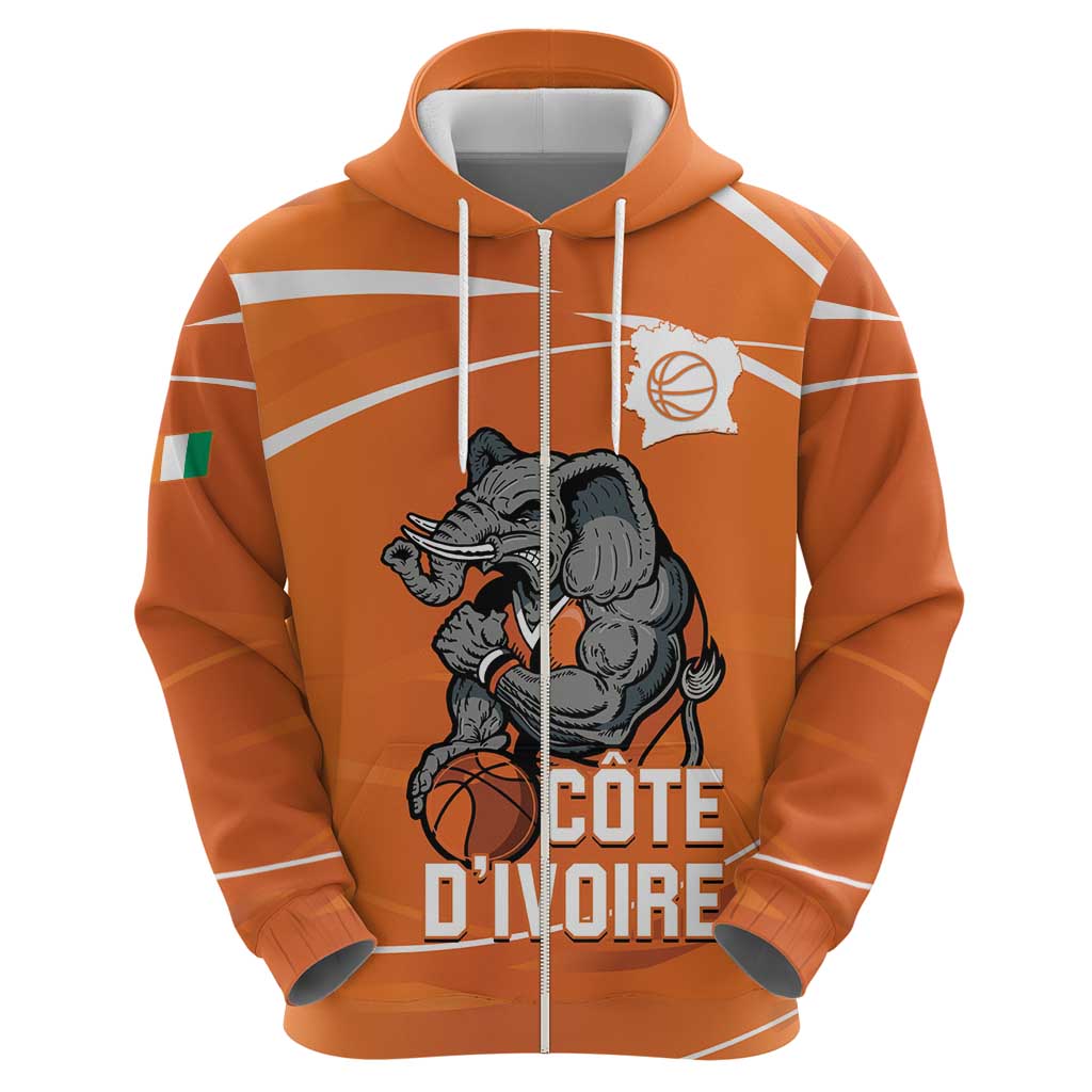 Ivory Coast Basketball Custom Hoodie Allez Les Elephants LT14