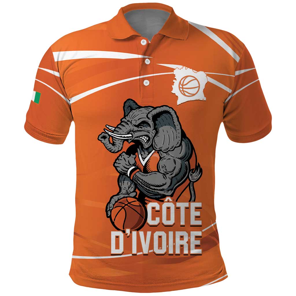 Ivory Coast Basketball Custom Polo Shirt Allez Les Elephants LT14