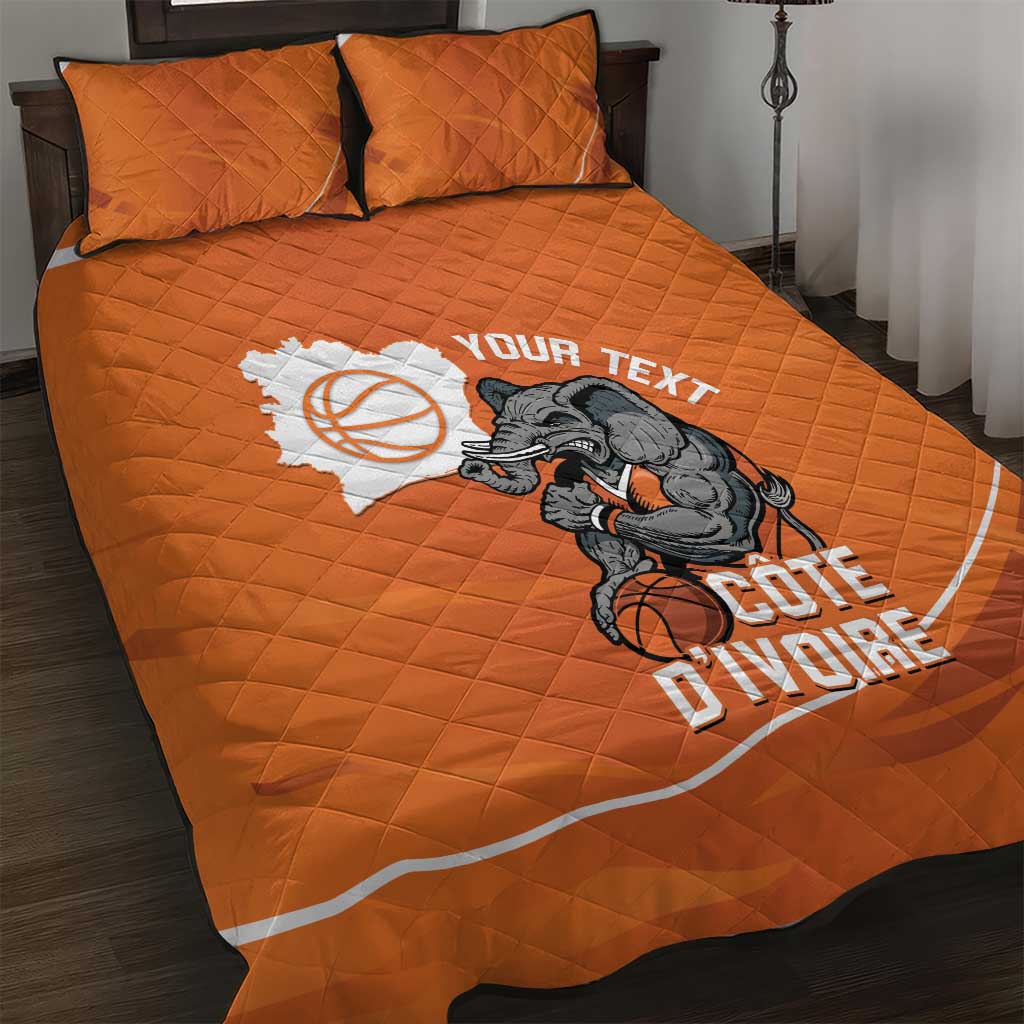 Afro Basketball Custom Ivory Coast Quilt Bed Set Allez Les Elephants LT14