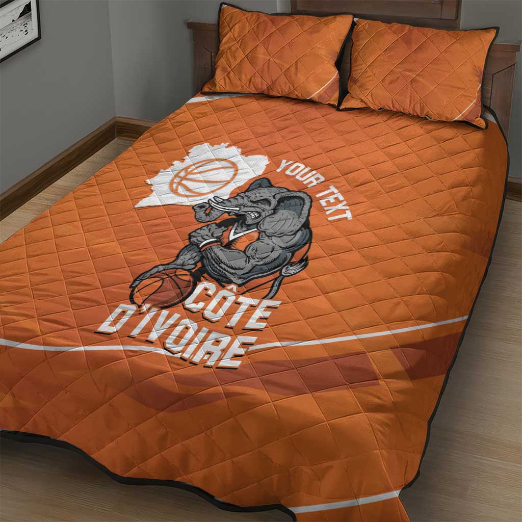 Afro Basketball Custom Ivory Coast Quilt Bed Set Allez Les Elephants LT14