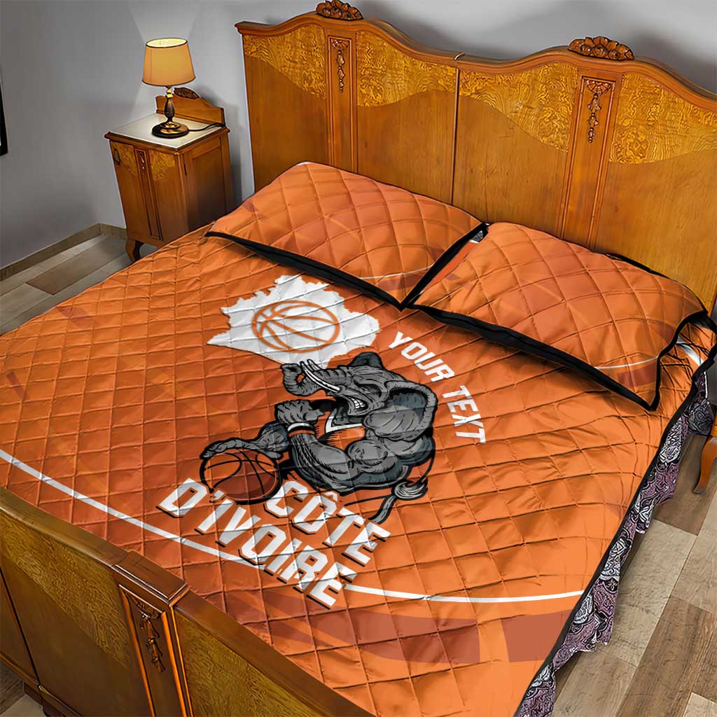 Afro Basketball Custom Ivory Coast Quilt Bed Set Allez Les Elephants LT14