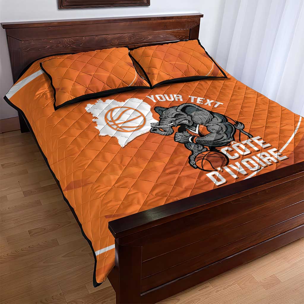 Afro Basketball Custom Ivory Coast Quilt Bed Set Allez Les Elephants LT14