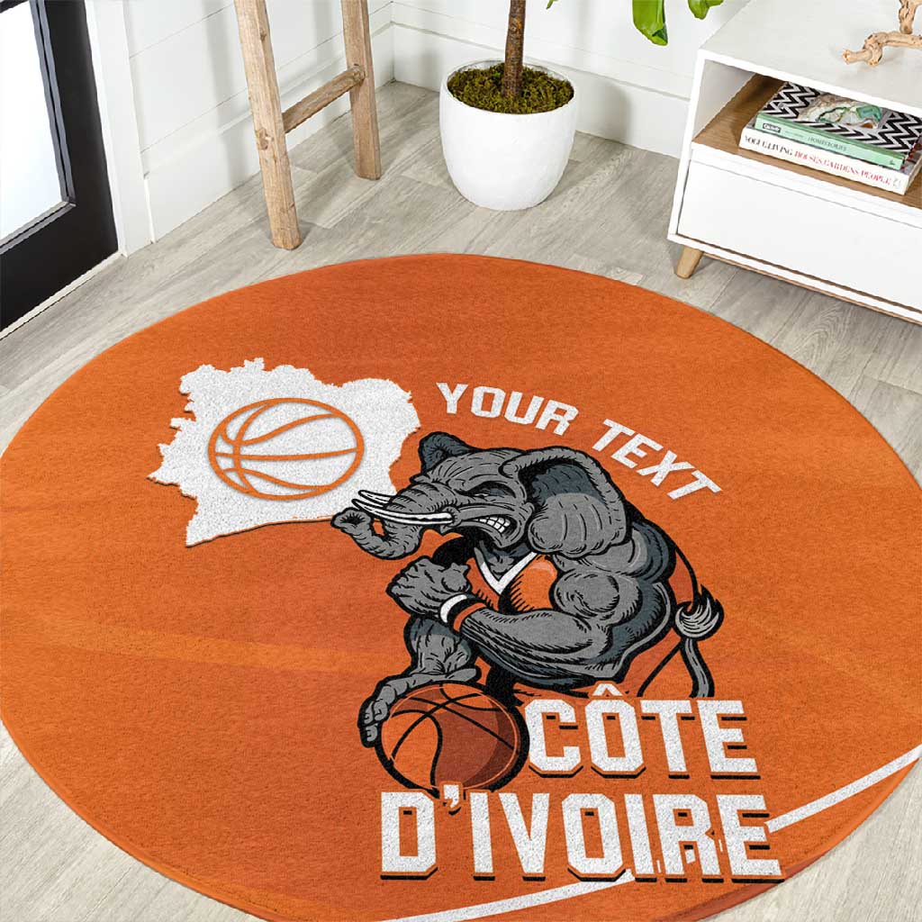 Afro Basketball Custom Ivory Coast Round Carpet Allez Les Elephants LT14