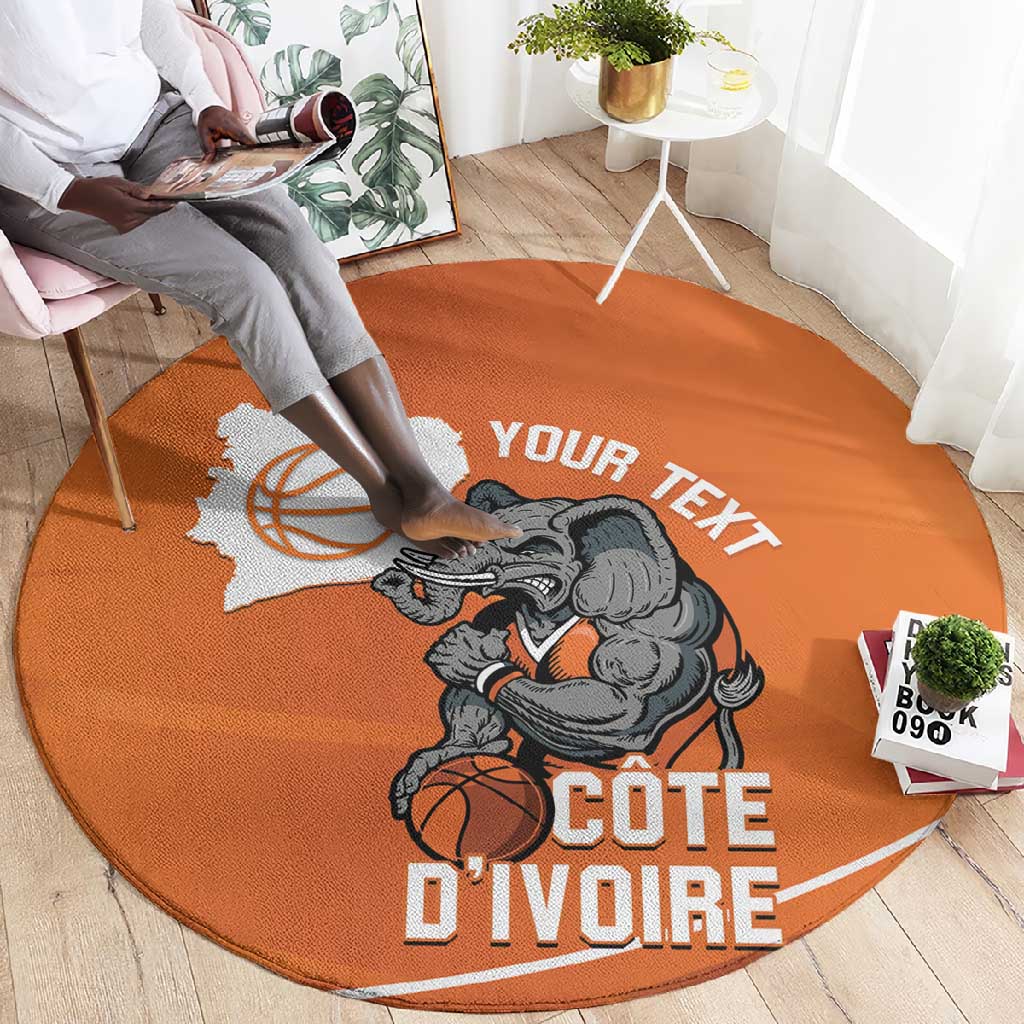 Afro Basketball Custom Ivory Coast Round Carpet Allez Les Elephants LT14