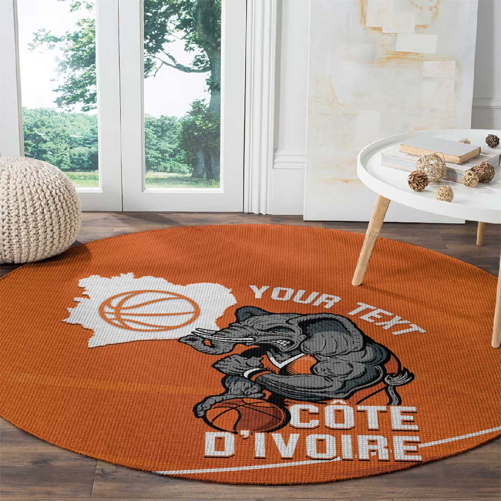Afro Basketball Custom Ivory Coast Round Carpet Allez Les Elephants LT14