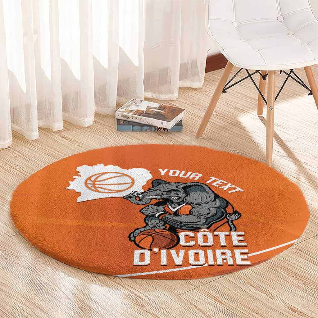 Afro Basketball Custom Ivory Coast Round Carpet Allez Les Elephants LT14