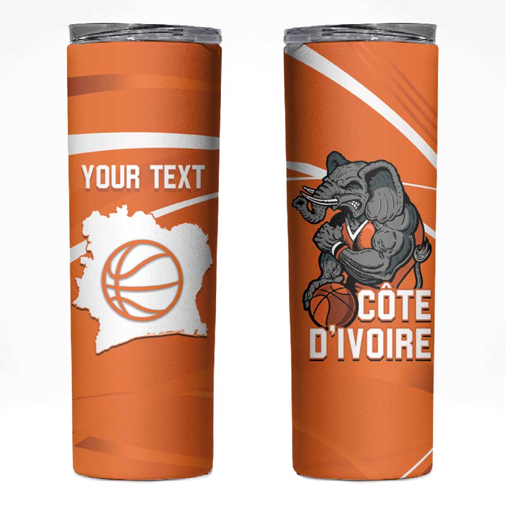 Afro Basketball Custom Ivory Coast Skinny Tumbler Allez Les Elephants LT14