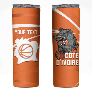 Afro Basketball Custom Ivory Coast Skinny Tumbler Allez Les Elephants LT14