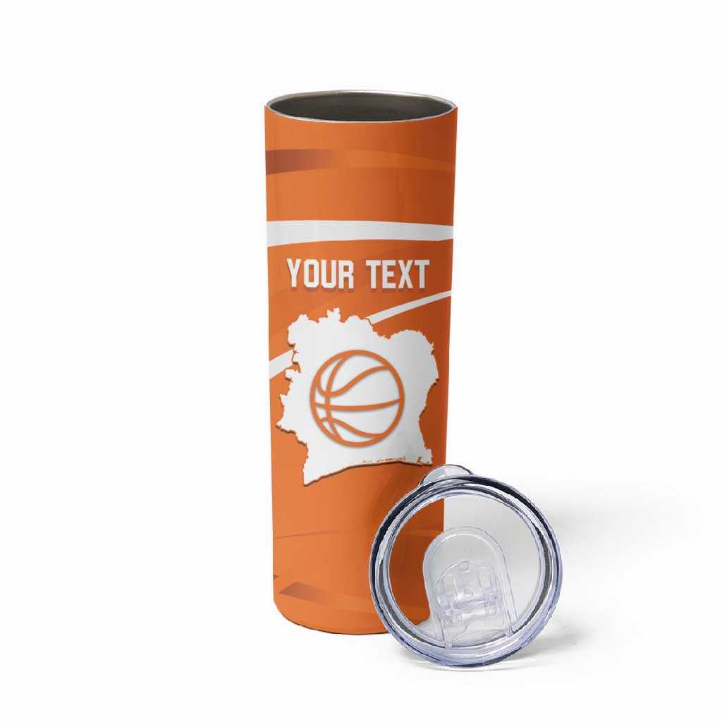 Afro Basketball Custom Ivory Coast Skinny Tumbler Allez Les Elephants LT14