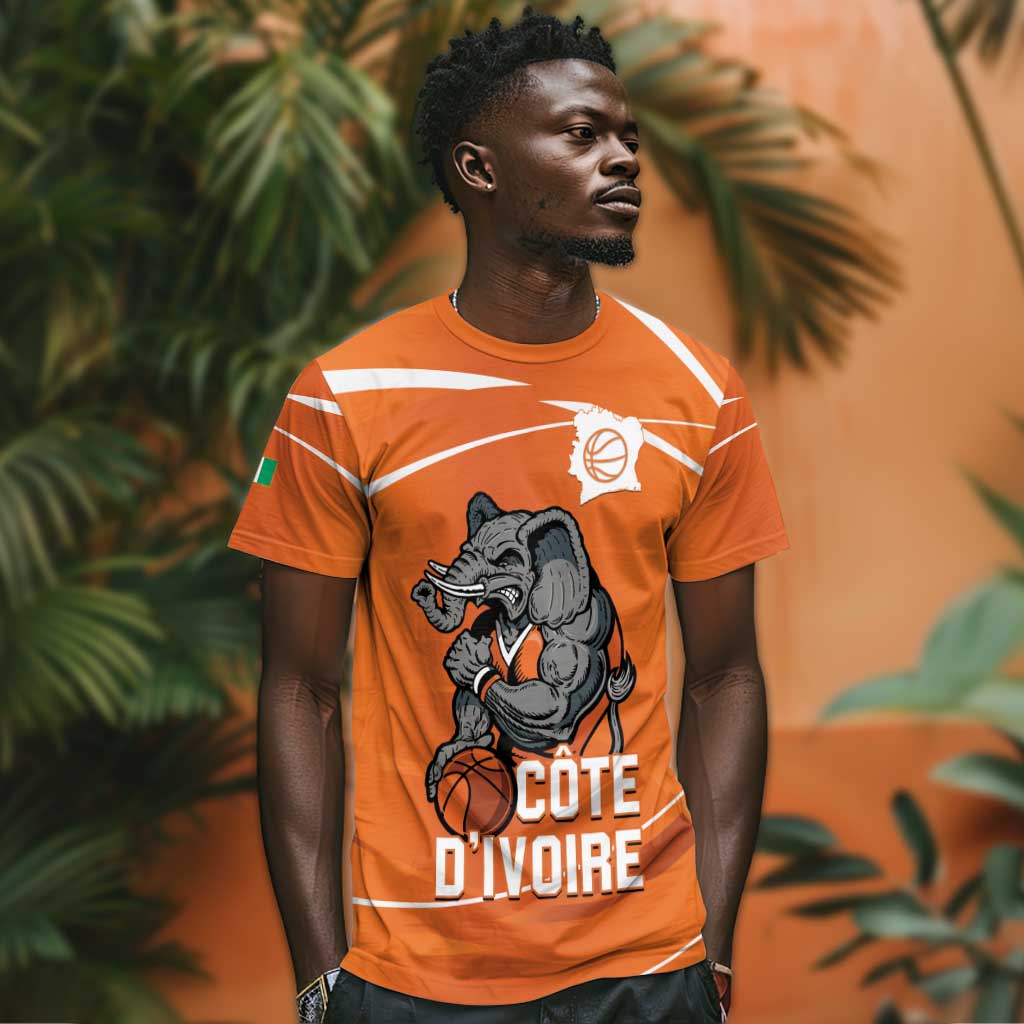 Afro Basketball Custom Ivory Coast T shirt Allez Les Elephants LT14
