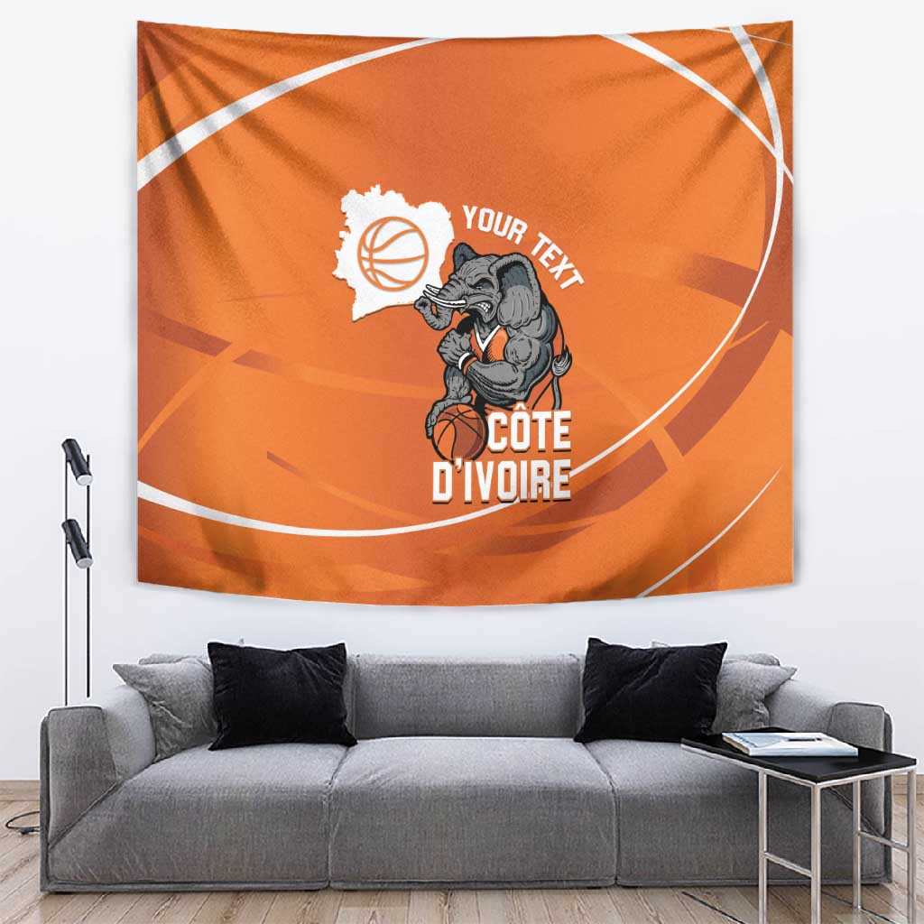 Afro Basketball Custom Ivory Coast Tapestry Allez Les Elephants LT14