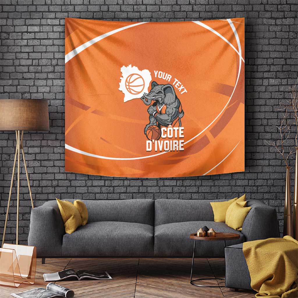 Afro Basketball Custom Ivory Coast Tapestry Allez Les Elephants LT14