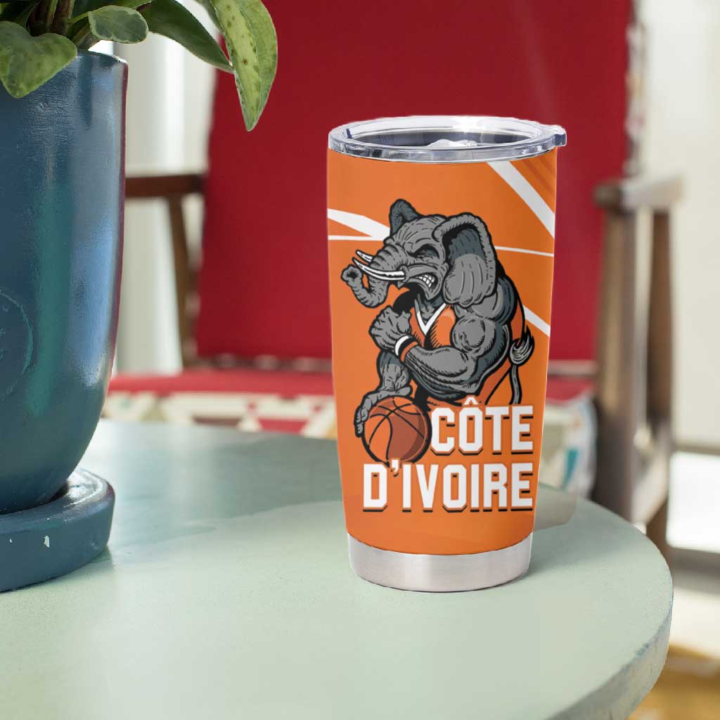 Afro Basketball Custom Ivory Coast Tumbler Cup Allez Les Elephants LT14