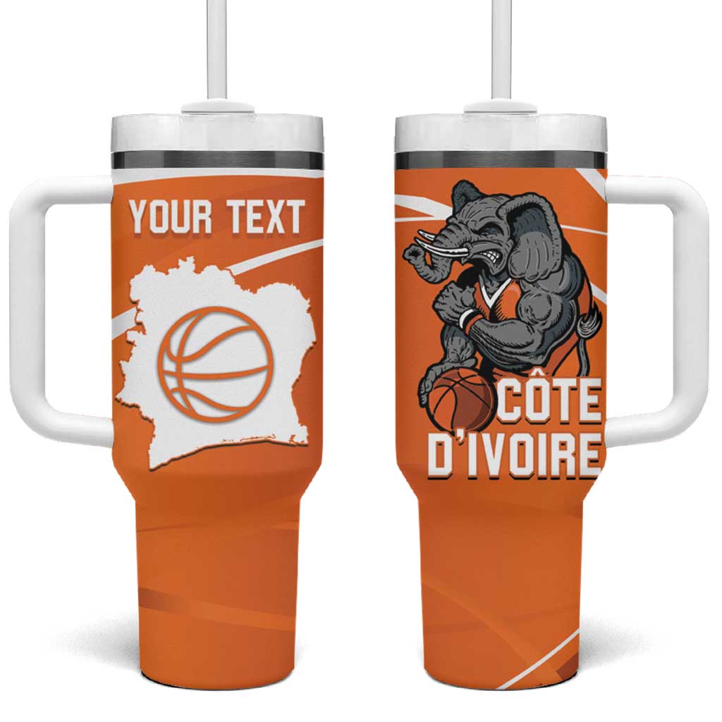 Afro Basketball Custom Ivory Coast Tumbler With Handle Allez Les Elephants LT14