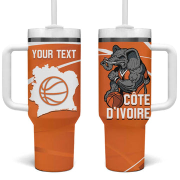 Afro Basketball Custom Ivory Coast Tumbler With Handle Allez Les Elephants LT14