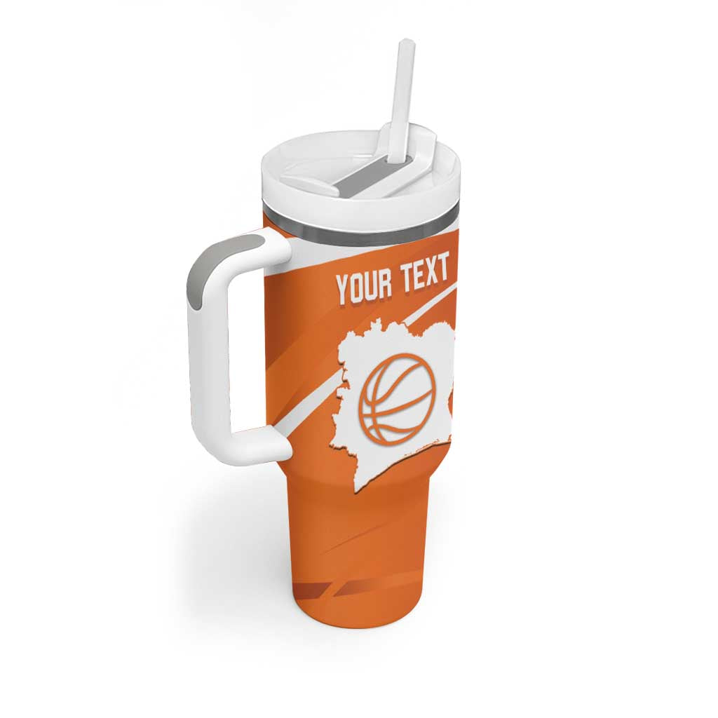 Afro Basketball Custom Ivory Coast Tumbler With Handle Allez Les Elephants LT14