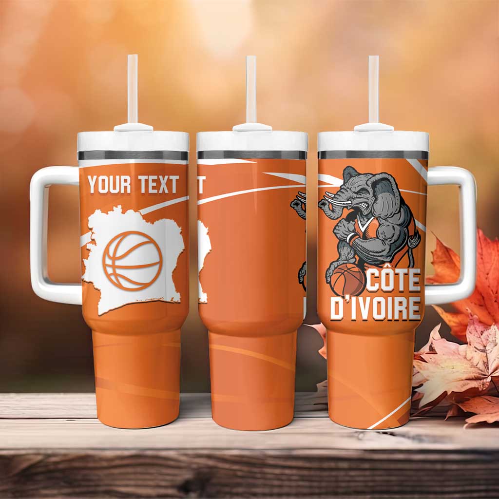 Afro Basketball Custom Ivory Coast Tumbler With Handle Allez Les Elephants LT14