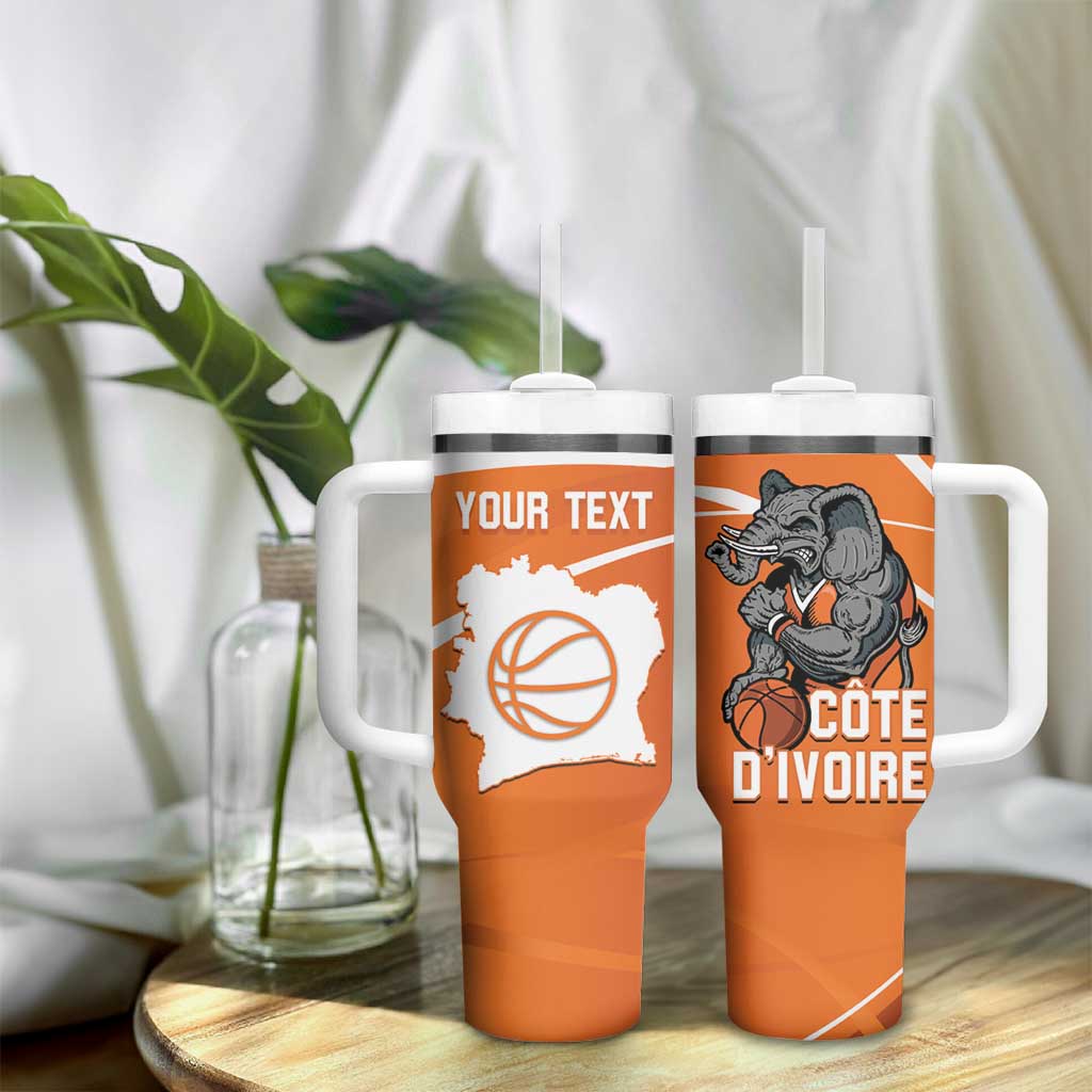 Afro Basketball Custom Ivory Coast Tumbler With Handle Allez Les Elephants LT14