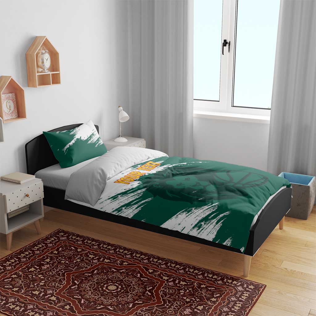Afro Basketball Custom Cameroon Bedding Set Come On Indomitable Lions LT14