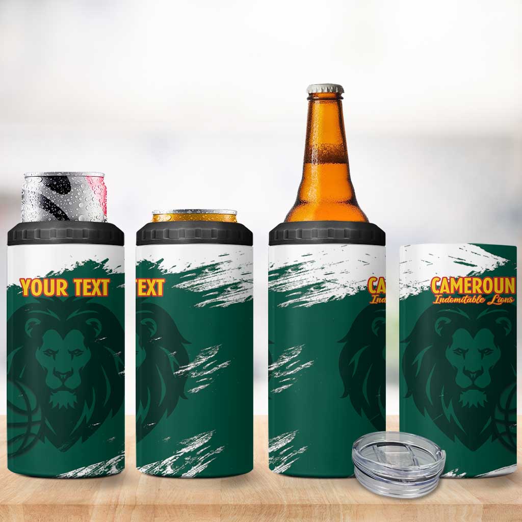 Afro Basketball Custom Cameroon 4 in 1 Can Cooler Tumbler Come On Indomitable Lions LT14