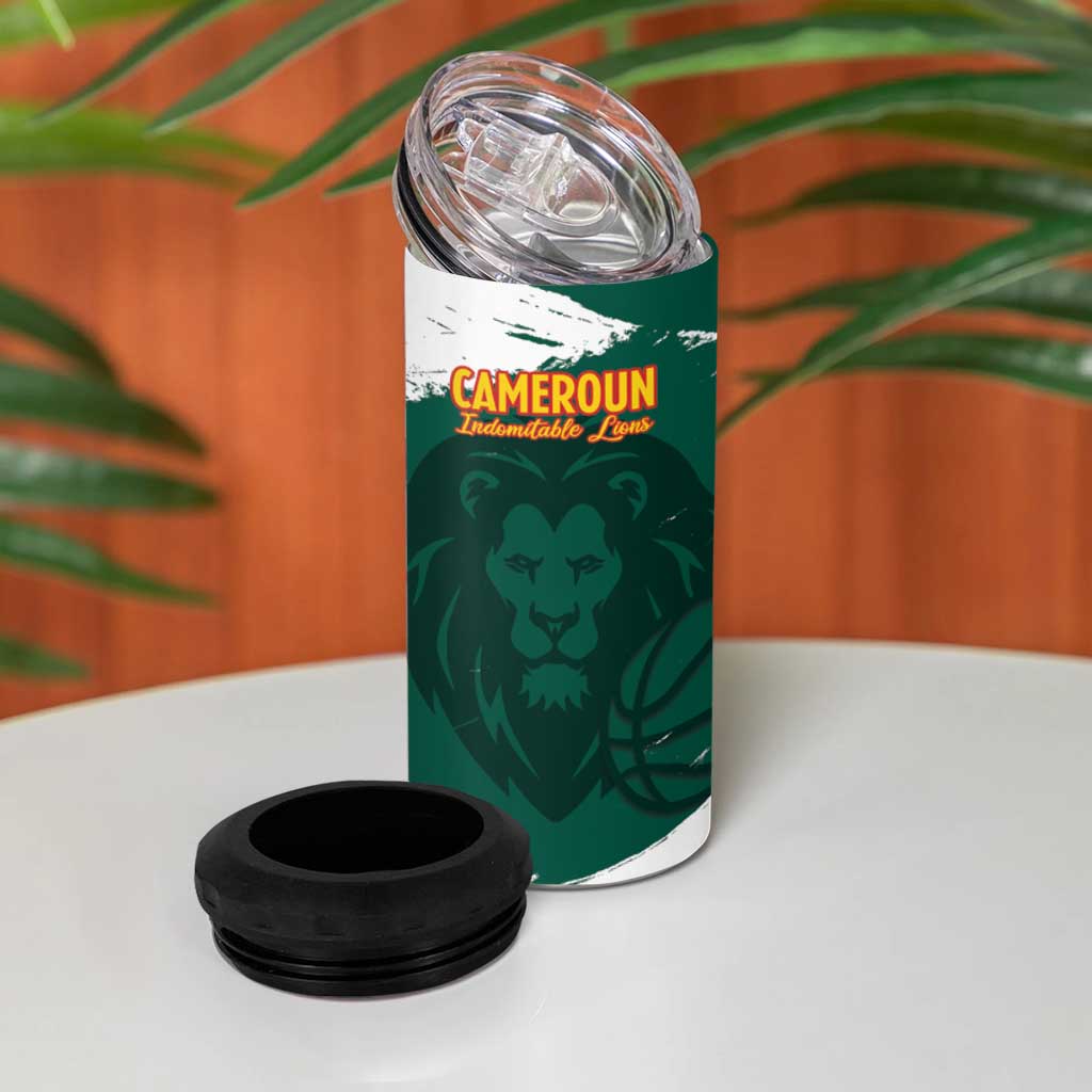 Afro Basketball Custom Cameroon 4 in 1 Can Cooler Tumbler Come On Indomitable Lions LT14