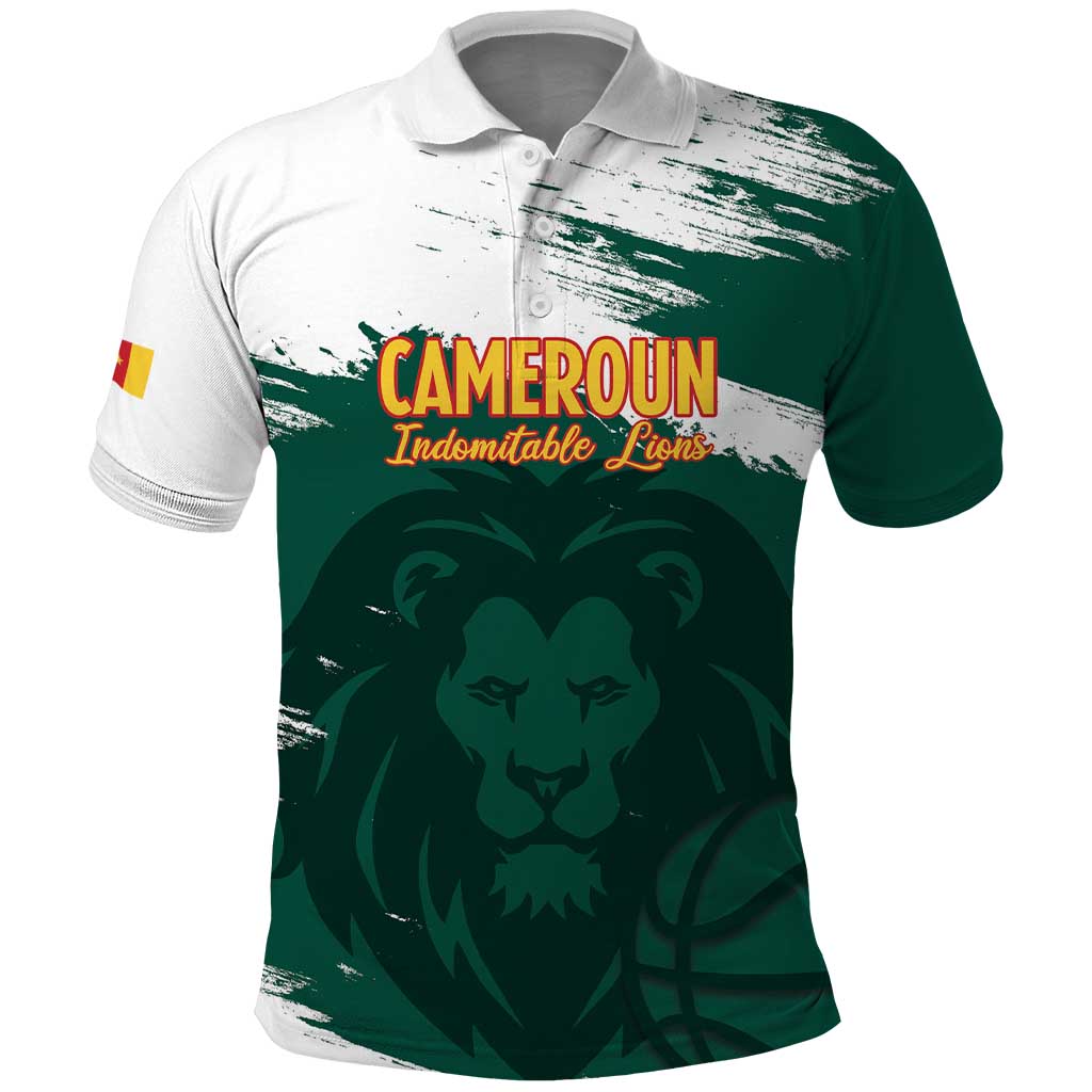 Cameroon Basketball Custom Polo Shirt Come On Indomitable Lions LT14