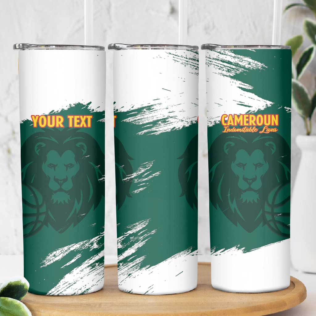 Afro Basketball Custom Cameroon Skinny Tumbler Come On Indomitable Lions LT14