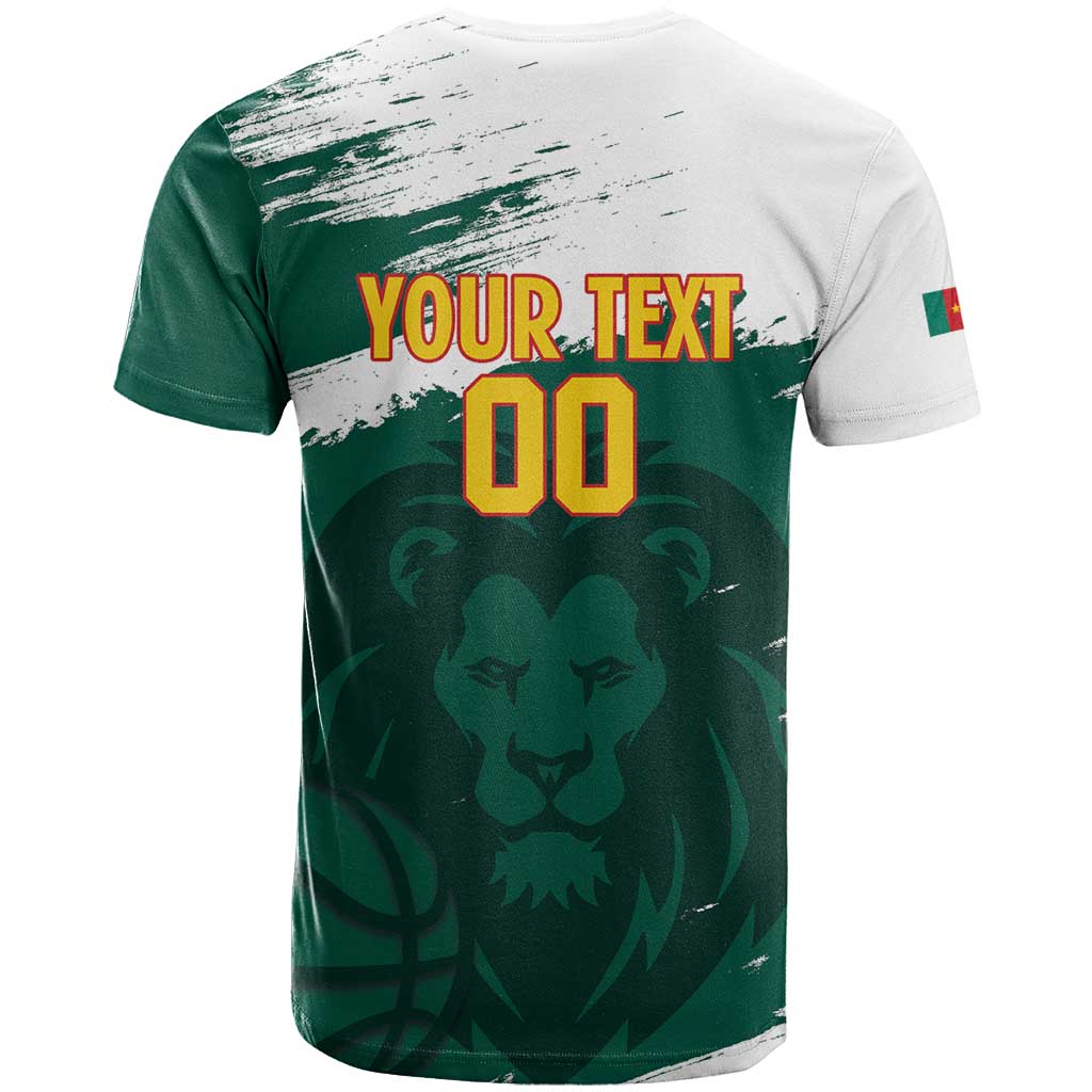 Afro Basketball Custom Cameroon T shirt Come On Indomitable Lions LT14