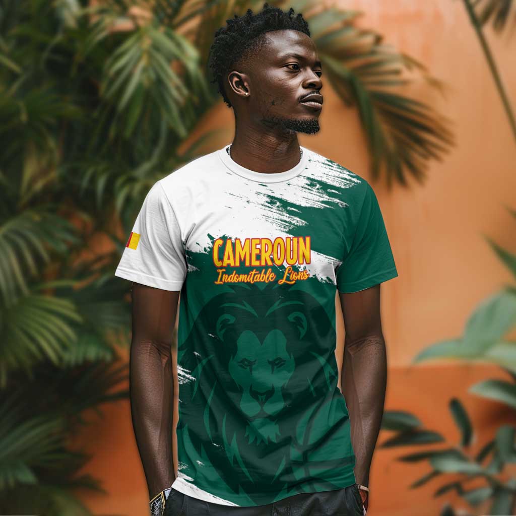 Afro Basketball Custom Cameroon T shirt Come On Indomitable Lions LT14