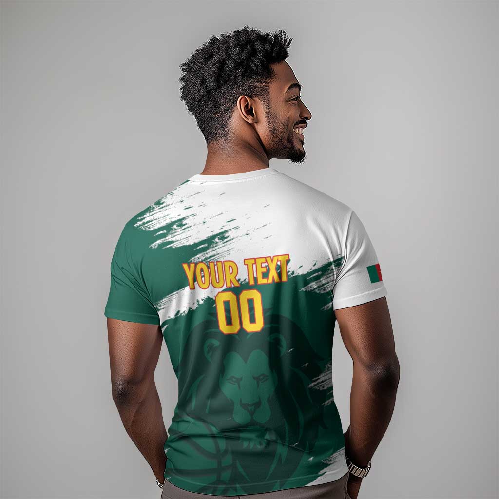 Afro Basketball Custom Cameroon T shirt Come On Indomitable Lions LT14