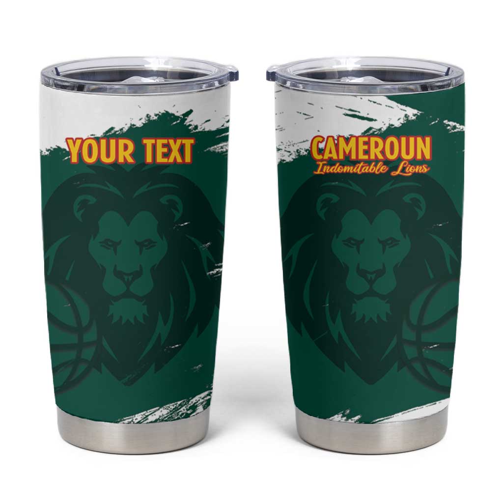 Afro Basketball Custom Cameroon Tumbler Cup Come On Indomitable Lions LT14