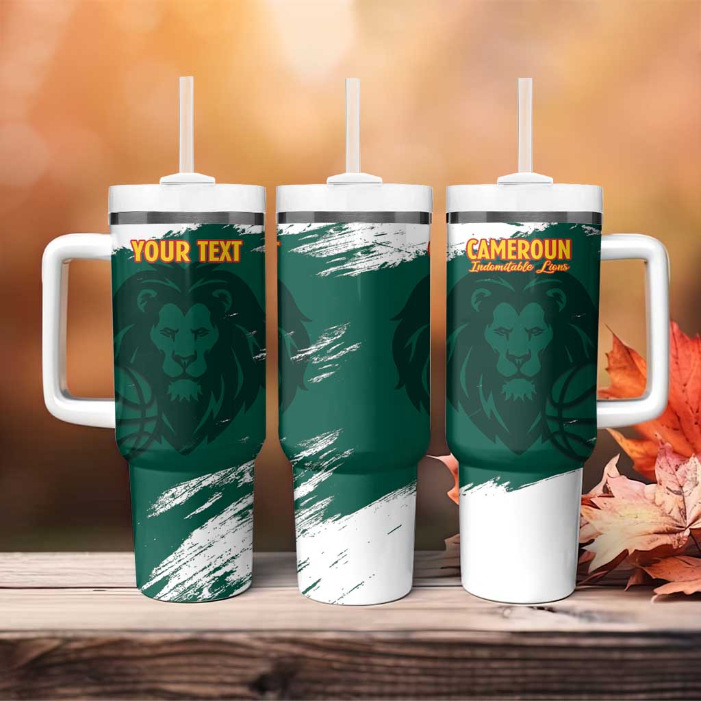 Afro Basketball Custom Cameroon Tumbler With Handle Come On Indomitable Lions LT14