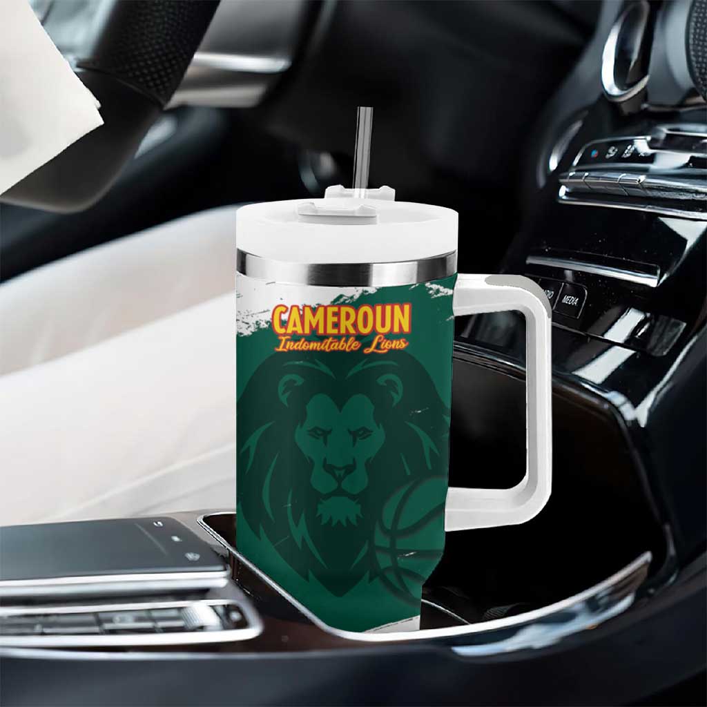 Afro Basketball Custom Cameroon Tumbler With Handle Come On Indomitable Lions LT14
