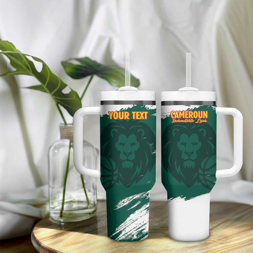 Afro Basketball Custom Cameroon Tumbler With Handle Come On Indomitable Lions LT14